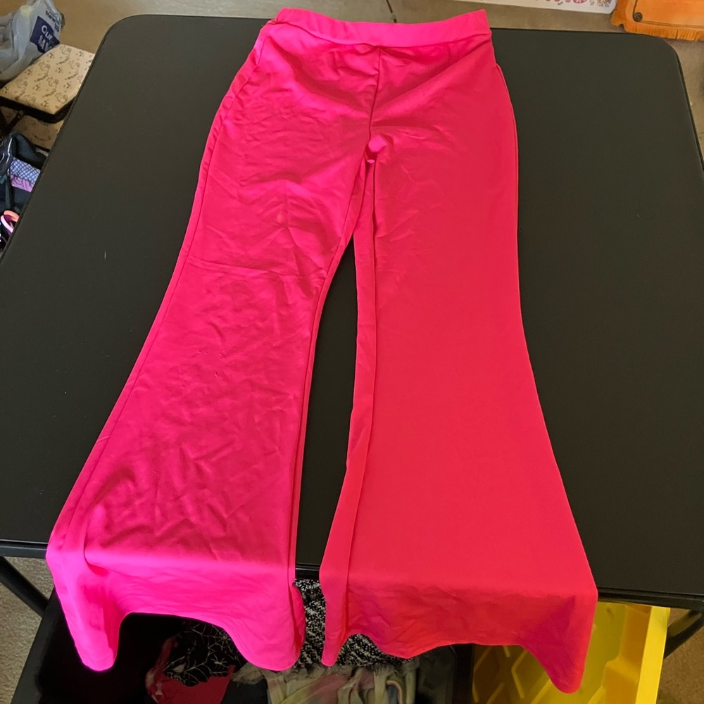 SHEIN Hot Pink Flared Leggings